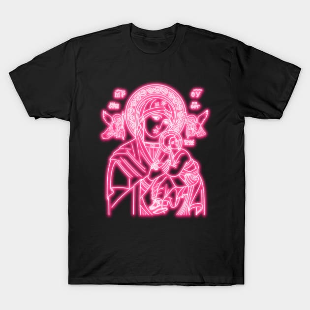 Pink Neon Virgin Mary T-Shirt by la chataigne qui vole ⭐⭐⭐⭐⭐